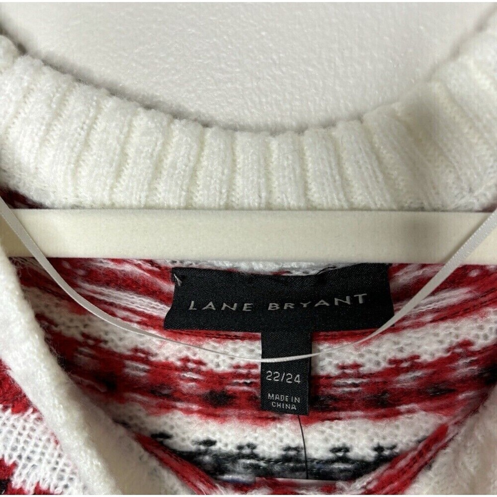 Lane Bryant Womens Fair Isle Pullover Sweater Plus Size 22/24 Brown Crew Neck - Picture 6 of 7